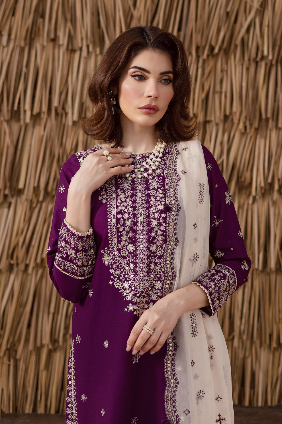 Solace 3Pc - Embroidered Dress